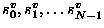 $s^v_0,s^v_1,\ldots s^v_{N-1}$