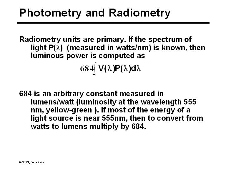 Photometry and Radiometry