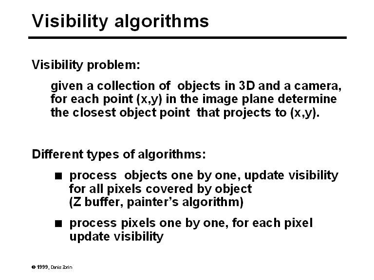 Visibility algorithms